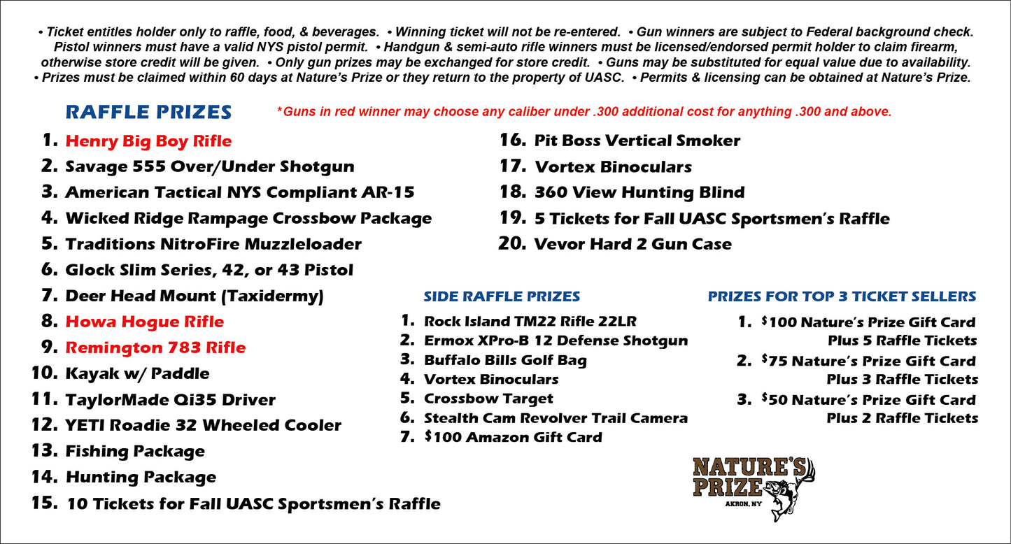Sportsmen's Raffle Ticket Donation